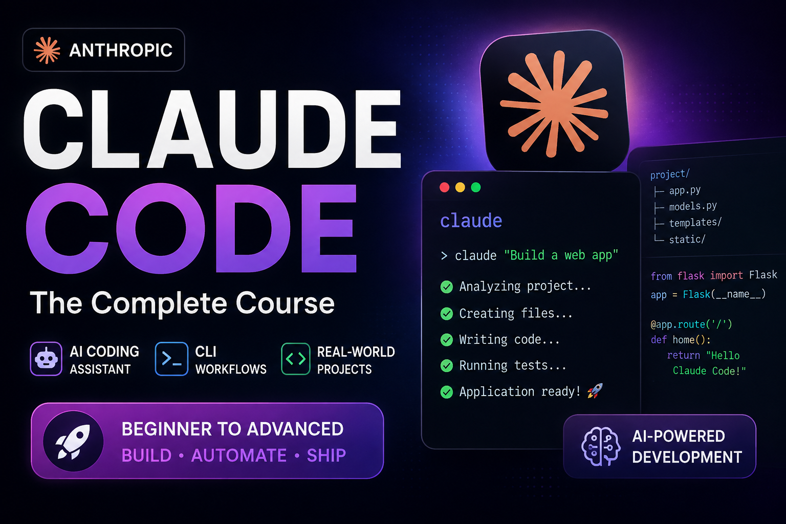 The Complete Claude Code Course: From Zero to Professional AI-Assisted Software Engineering course cover